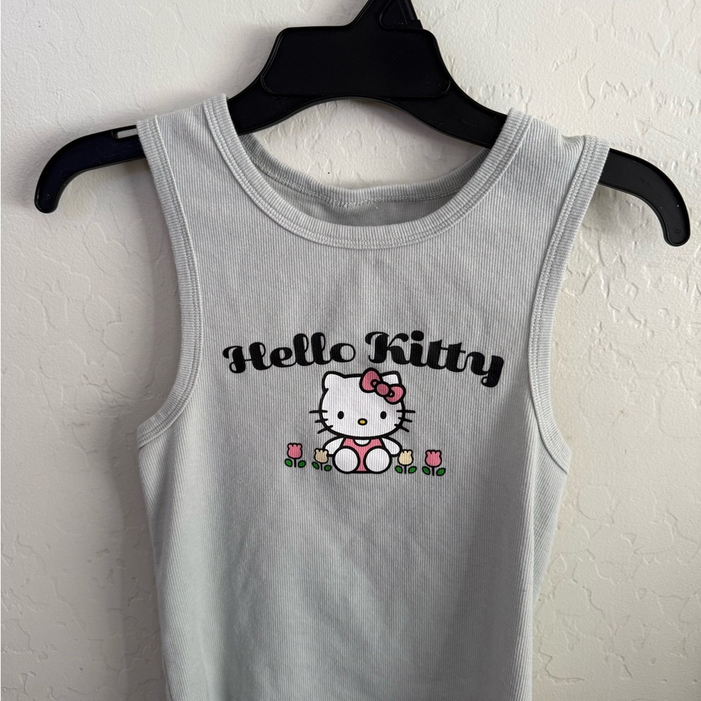 Hello Kitty Silver Ribbed Top - image 4